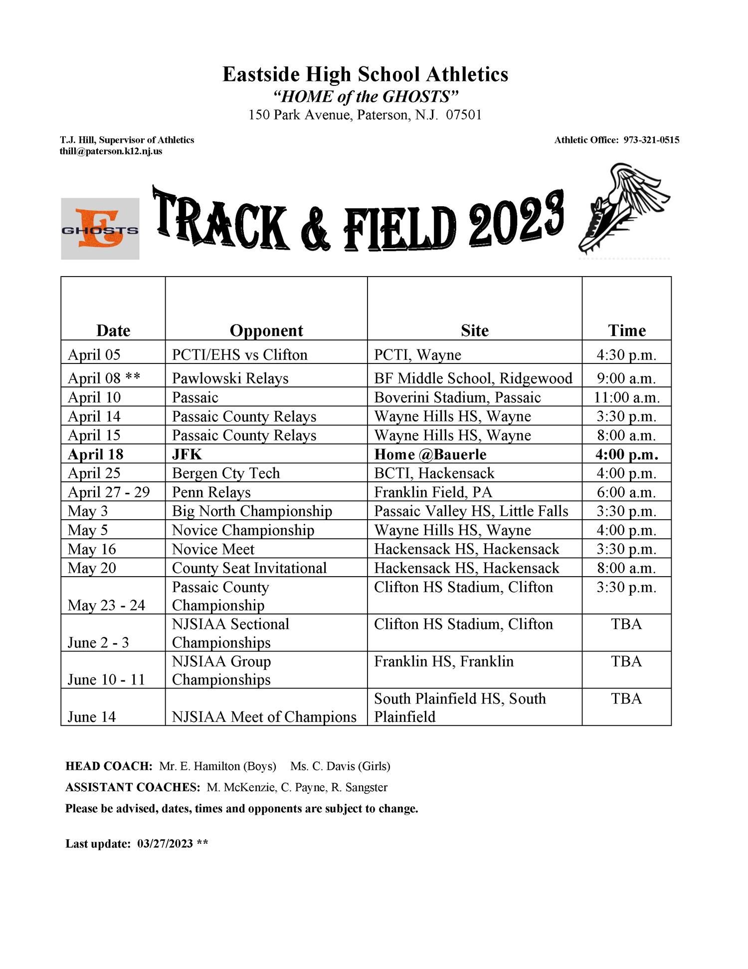 Eastside Home Of The Ghosts / Track And Field